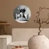 Chihuahua - Hond - Zonnebril - Humoristisch - Zwart - Wit - Spaghetti Wandcirkel behangsticker klein -sfeer1