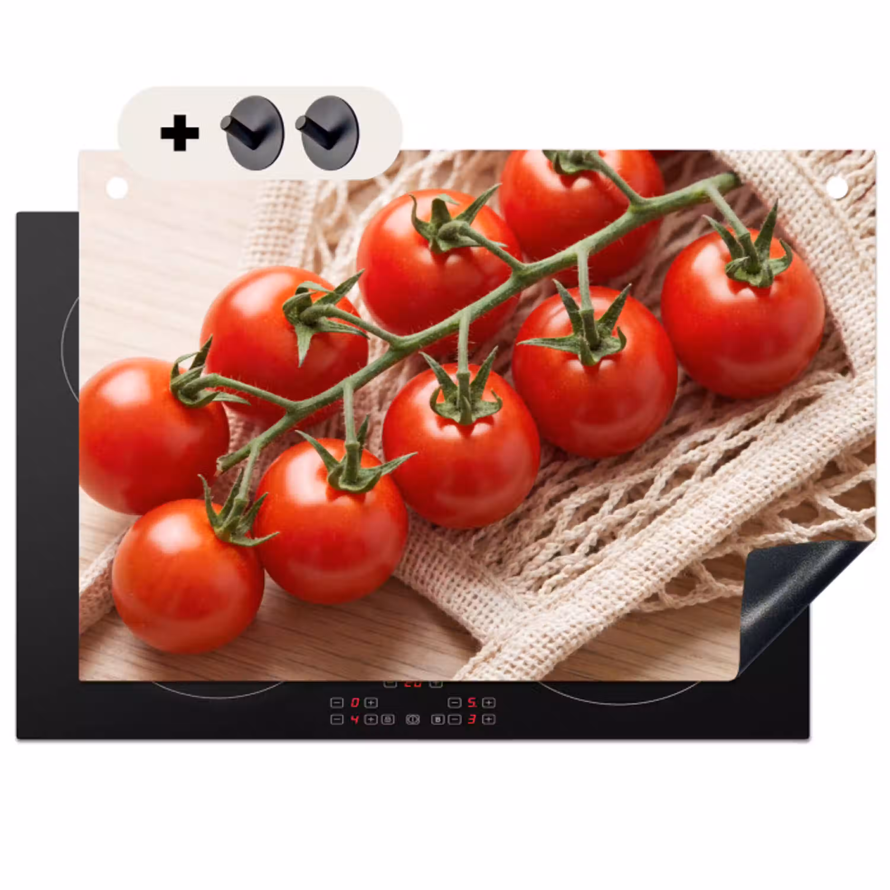 Tomaten - Vers - Eten Inductie beschemer met haakjes klein -3d