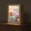 Bloemen - Kleurrijk - Waterverf - Natuur - Zomer Light Box met kabel (Tafellamp) klein -z3d_website
