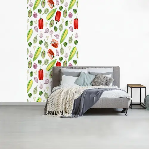 Paprika - Maïs - Patroon - Groente fotobehang vinyl groot 64 -slaapkamer