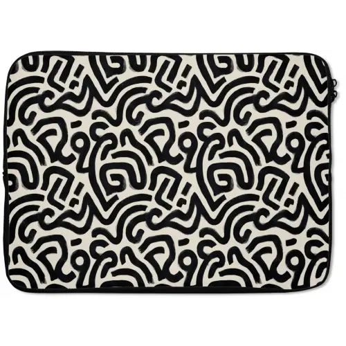 Modern - Abstract - Zwart laptophoes neopreen klein 279 -zkaufland3dotto