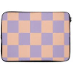 Schaakbord patroon - Paars - Roze - Blokjes laptophoes neopreen klein -zkaufland3dotto