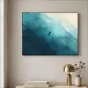 Zee - Silhouet - Abstract - Blauw Textielframe zwart klein -sfeer2