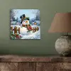 Sneeuwpop - Winterdorp - Kleurrijk aluminium wit klein -sfeer2