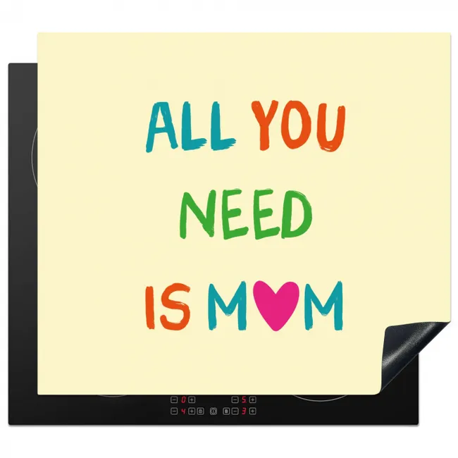 Hartje -  Moeder - Tekst - Kleurrijk Inductie beschermer vinyl 3mm middel -3d