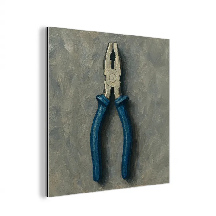 Tang - Schilderij - Textuur - Verf aluminium wit klein -3d