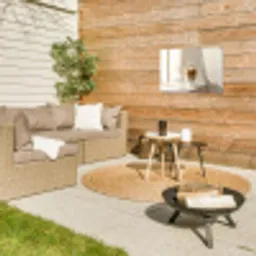 Mok - Latte - Minimalistisch - Schaduw Tuinposter op houten frame 2 cm dik klein -sfeer2