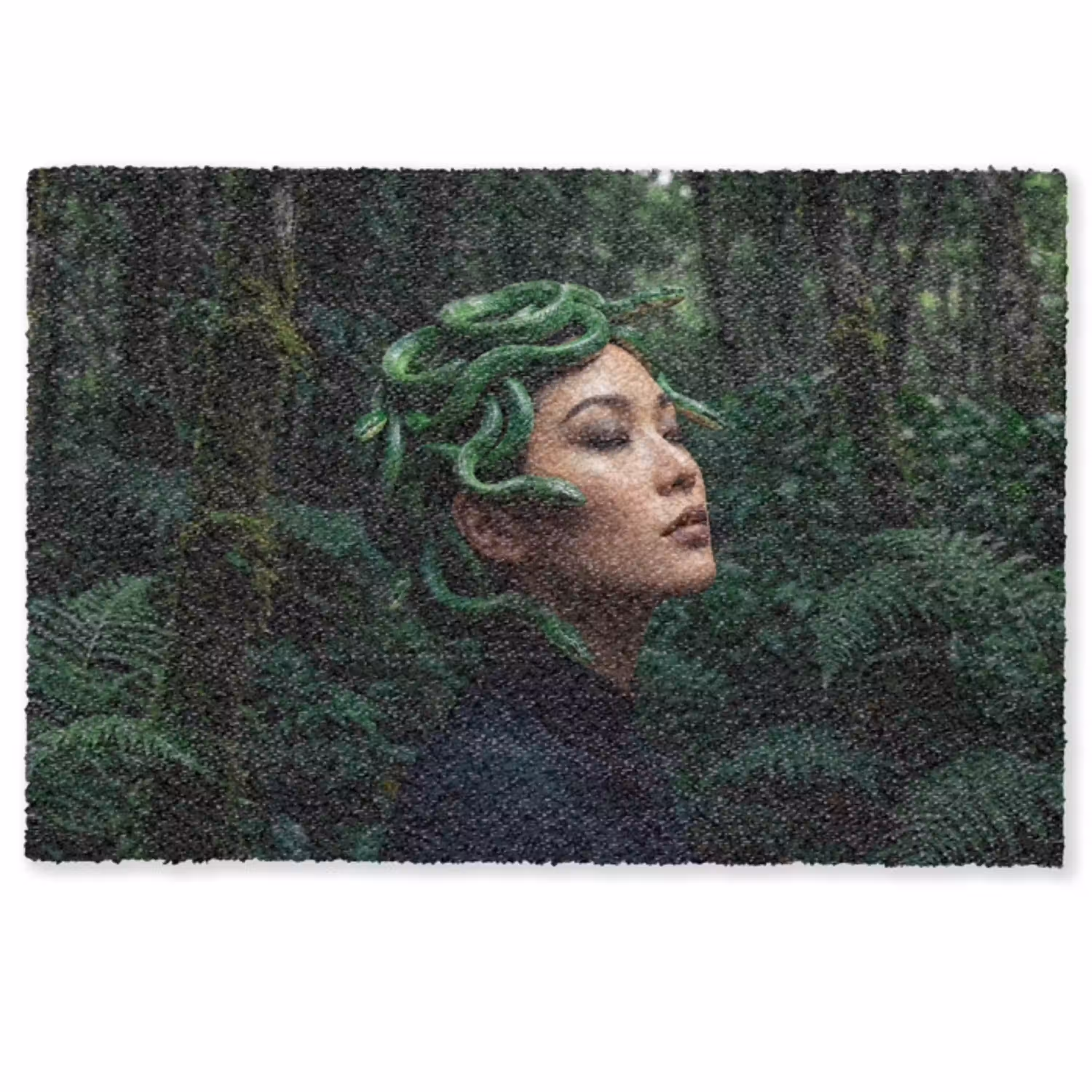 Vrouw - Slang - Natuur - Mystiek - Groen Deurmat klein -zkaufland3d