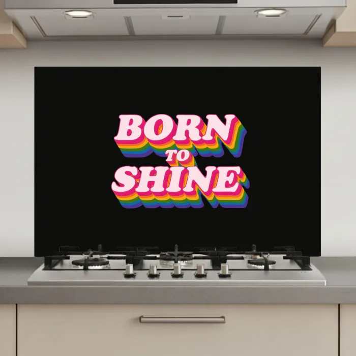 Quote - Regenboog - Roze - Zwart keuken achterwand spatscherm klein -3d_website