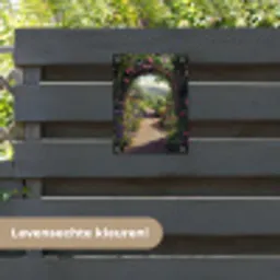 Doorkijk - Landschap - Bloemen - Rozenboog - Natuur tuinposter los doek klein -sfeer3