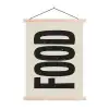 Japandi - Eten - Vintage - Decoratie textielposter latten blank klein -3d