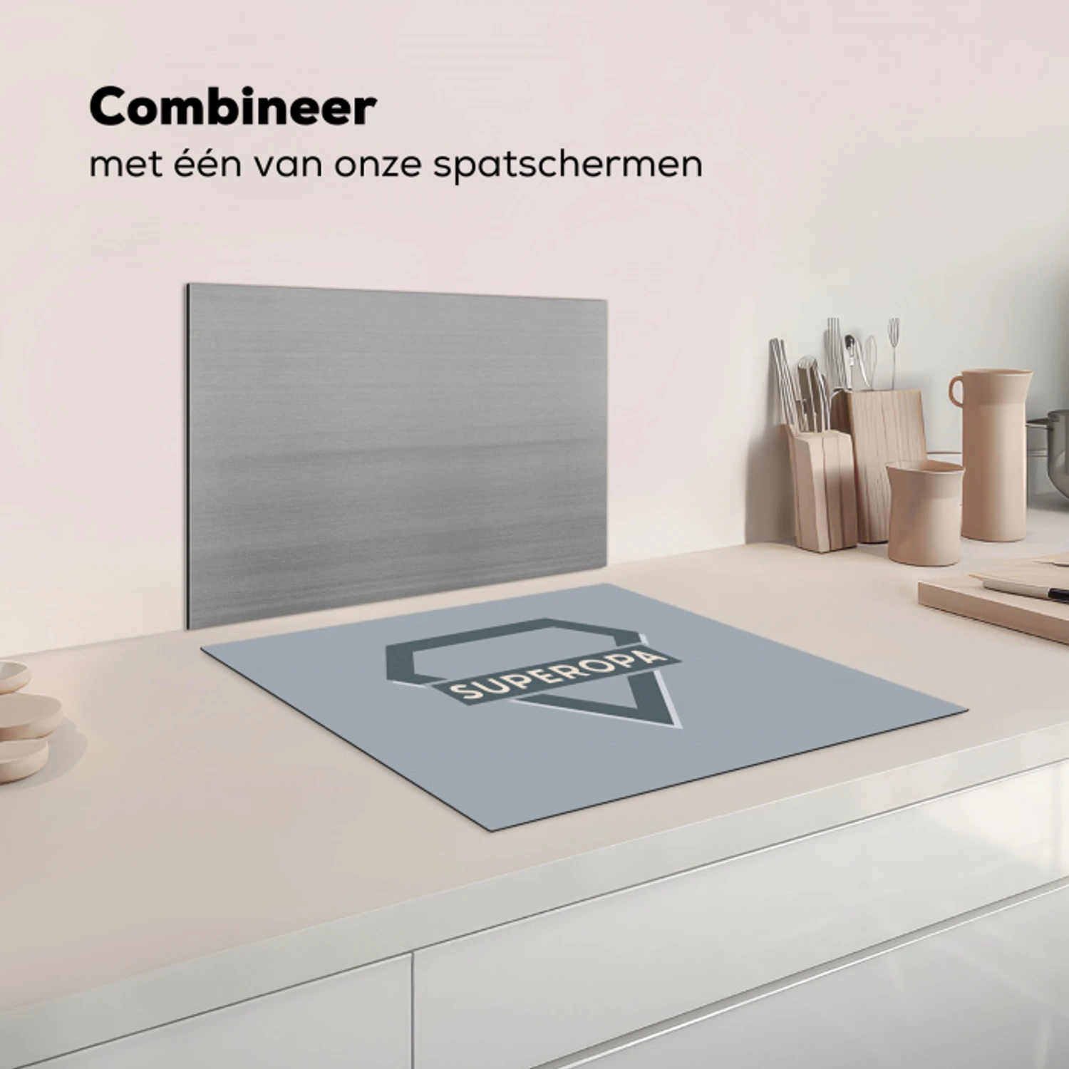 Vaderdag - Kado man - Opa - Superopa - Quote - Spreuken Inductie beschermer vinyl 3mm middel -wsfeer7_website
