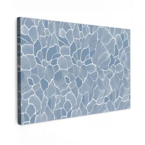 Abstract - Blauw - Bladeren canvas 2cm klein -z3d