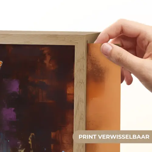 Giraf - Bruin - Abstract - Geschilderd Light Box met batterij (Wandlamp) middel -USP_websiteprintNL