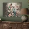 Papegaaien - Vogels - Natuur - Bloemen PET vilt klein -sfeer2