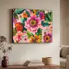 Bloemen - Kleurrijk - Roze Textielframe zwart klein -sfeer3