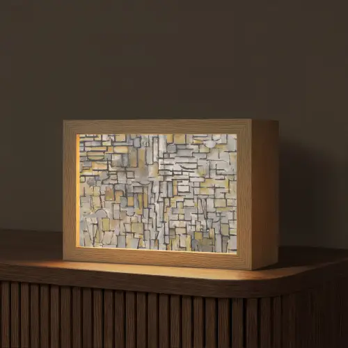 Mondriaan - Kunst - Oude meesters - Tableau I Light Box met kabel (Tafellamp) klein -z3d_website