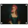 Vrouw - Portret - Kauwgombel tuinposter los doek klein -3d