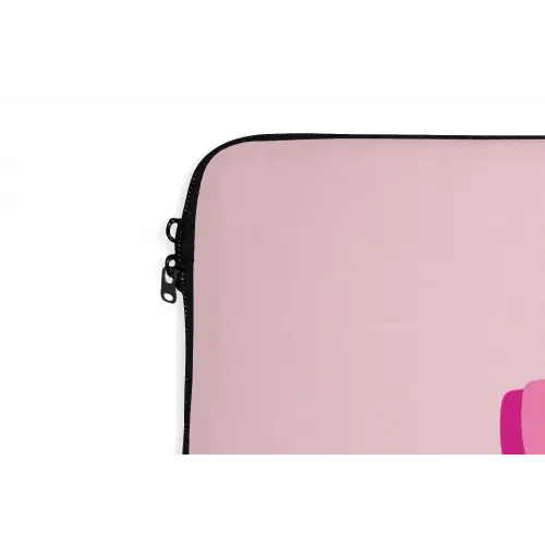 Bisou - Roze - Dikke letters laptophoes neopreen klein -detail