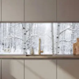 Berkenbomen - Sneeuw - Winter - Bos - Wit keuken achterwand 2 middel zz_3dshopping