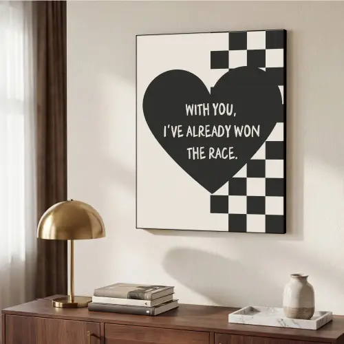 Liefde - Beige - Race Textielframe - compleet frame klein -sfeer3