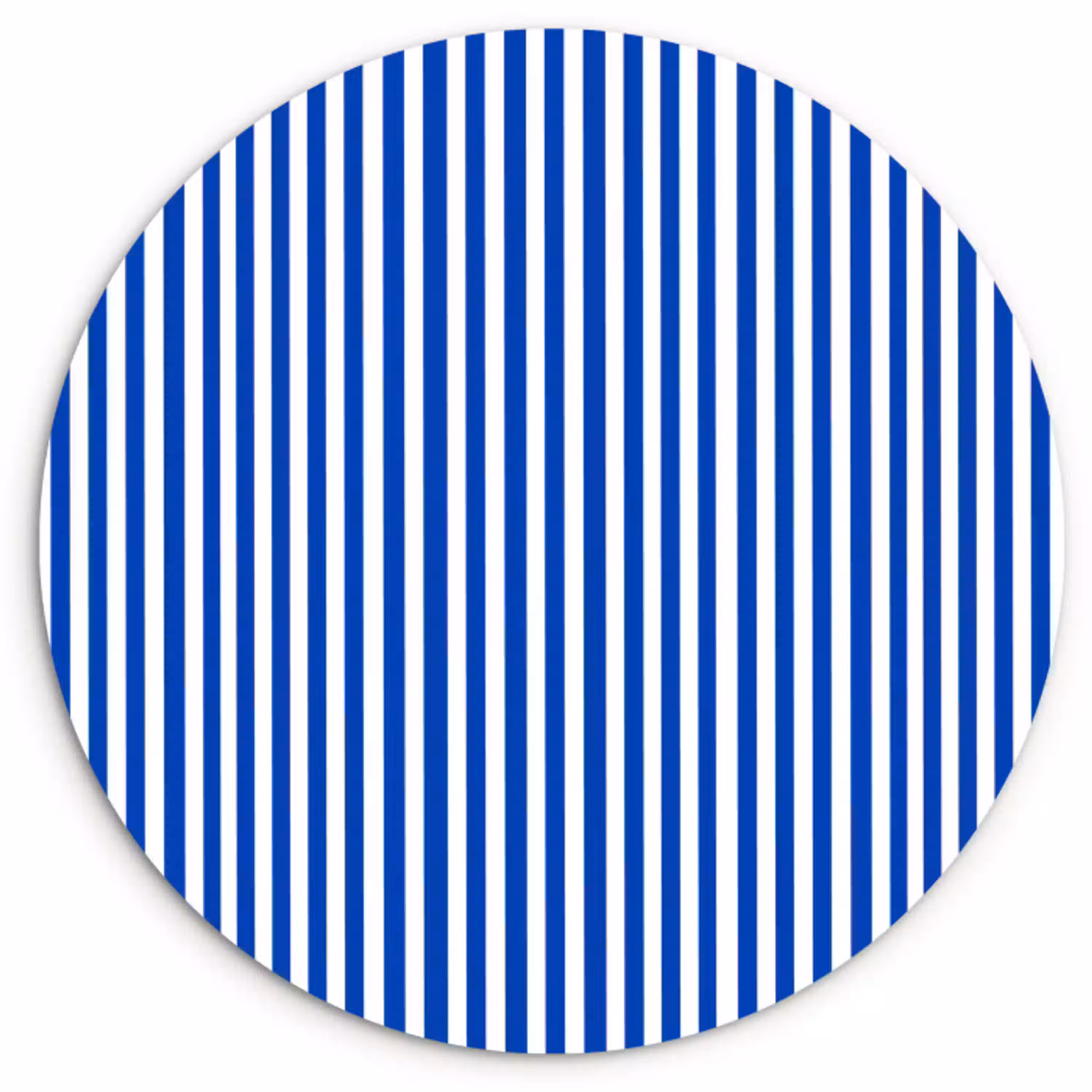 Klassiek - Strepen - Blauw Wandcirkel kunststof plaat 5mm dik klein 188 -3d