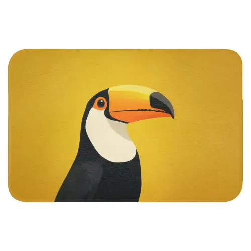 Toekan - Minimalistisch - Snavel - Oranje Badmat klein -3d