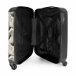Botanisch - Bladeren - Zwart NBS - Handbagage koffer - Volwassenen Unisex middel -binnenkant