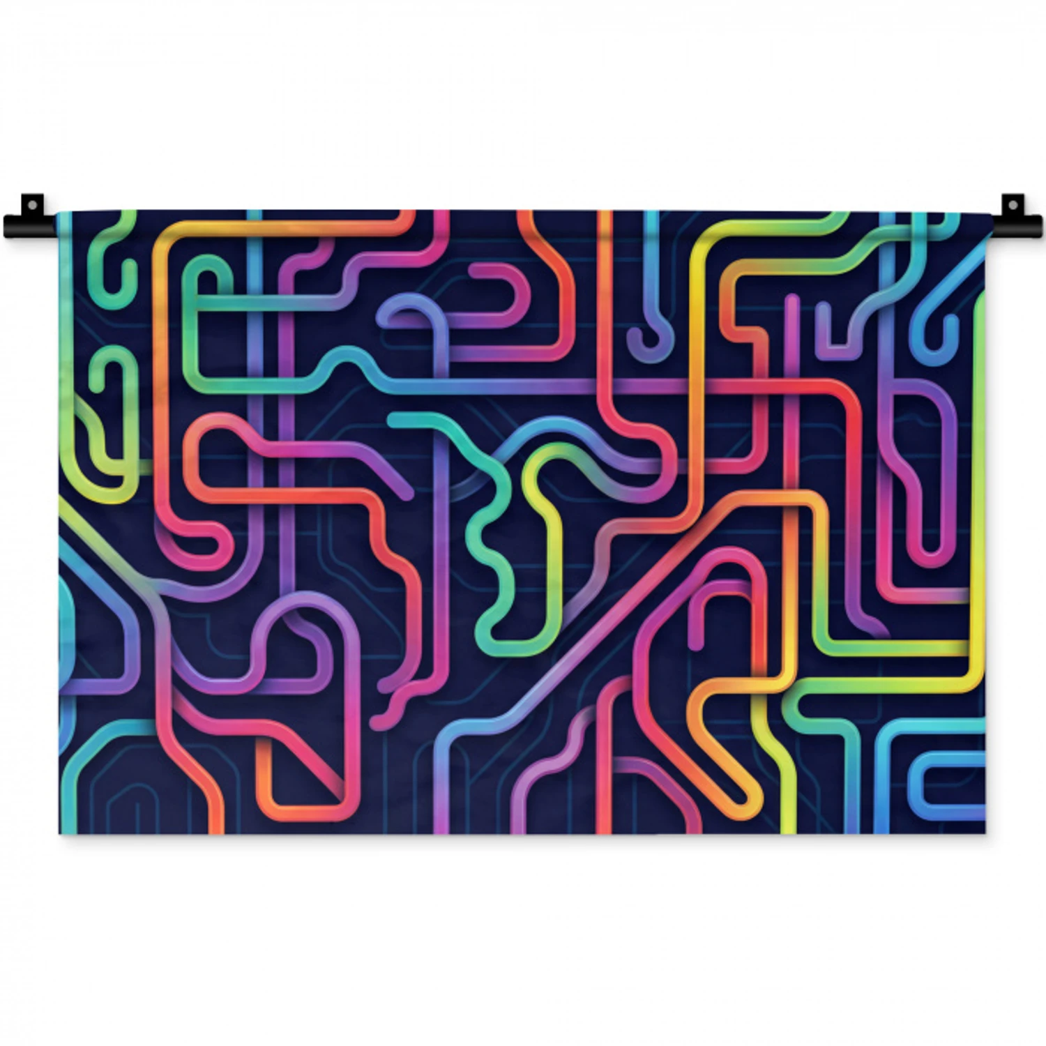 Retro - Abstract - Neon Wandkleed katoen klein -zz3d