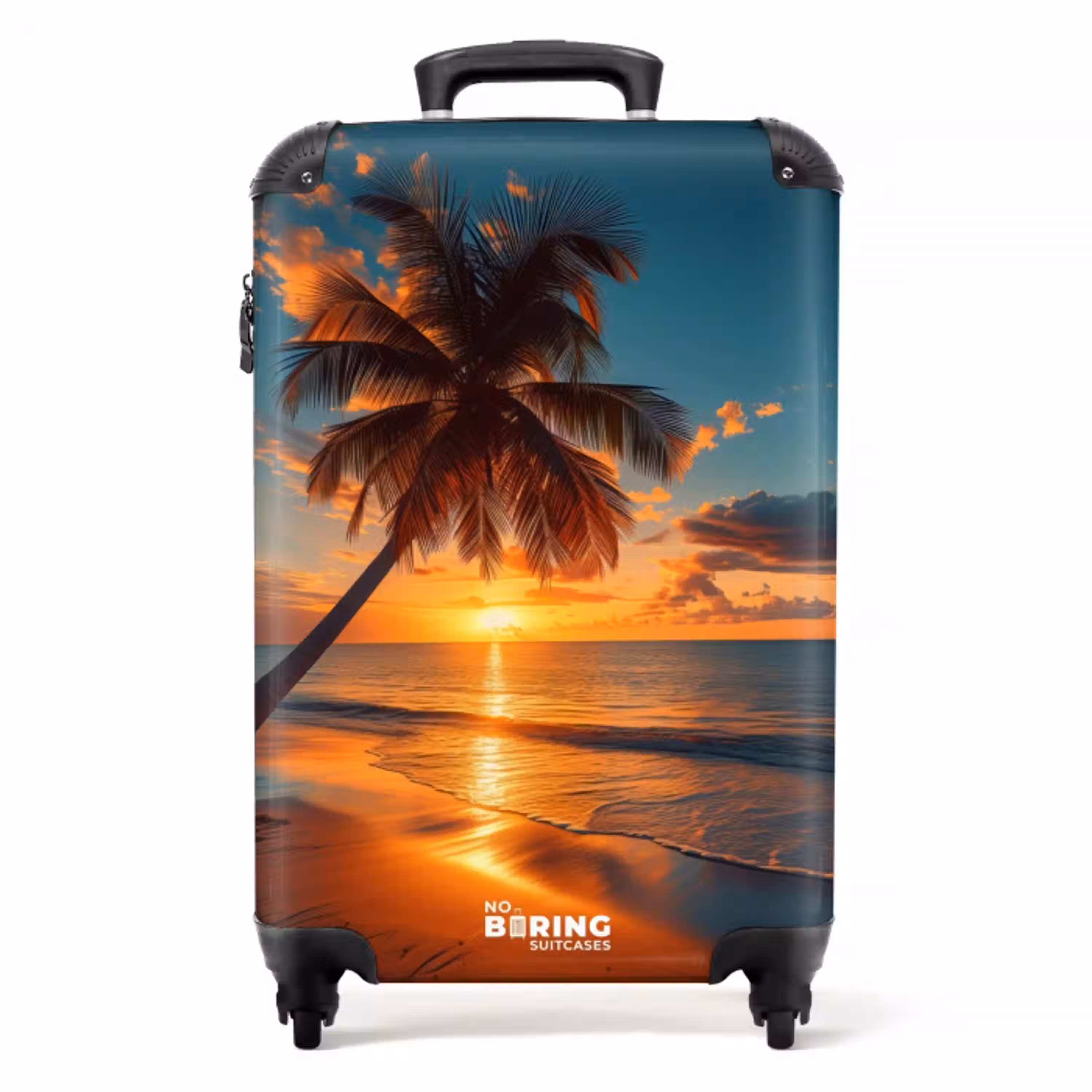 Palmboom bij zonsondergang NBS - Handbagage koffer - Unisex middel -productfoto_recht