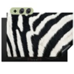 Zebra - Vacht - Klassiek - Zwart - Wit Inductie beschemer met haakjes klein -3d