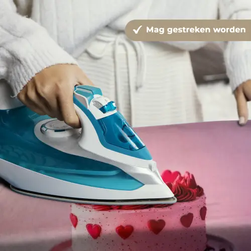 Taart - Hart - Roze Wandkleed katoen klein -sfeer9