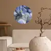 Marmer - Goud - Abstract - Blauw Wandcirkel behangsticker klein -sfeer1