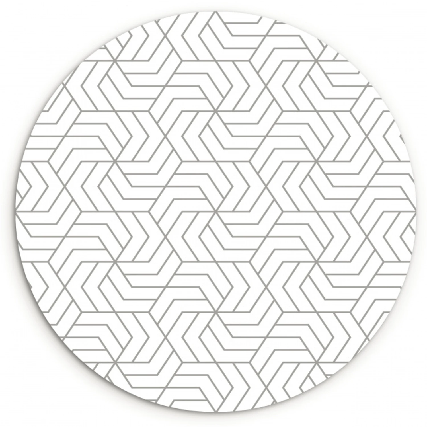 Geometrie - Lijn - Zwart - Wit - Patroon Wandcirkel plexiglas klein 852 -3d