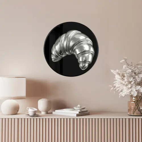 Croissant - Metaal - Zilver Fotolijst rond zonder passe partout klein -sfeer3