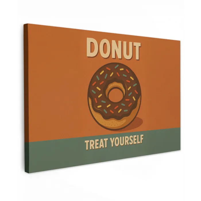Donut - Spikkels - Kleurrijk - Quote canvas 2cm klein -z3d