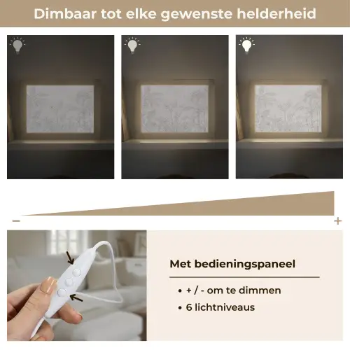 Beton - Patroon - Grijs Light Box met kabel (Tafellamp) klein -USP_dimbaarNL