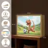 Dinosaurus - Oranje - Cartoon - Voetbal Light Box met batterij (Wandlamp kind) middel -USP_websiteoverzichtNL