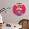 Konijn - Bloemen - Kleurrijk - Kimono Akoestische PET Vilt - Rond klein -sfeer3