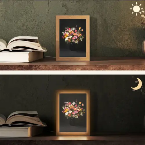 Vaas - Bloemen - Tulpen Light Box met kabel (Tafellamp) klein -sfeer3