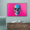 Neon - Blauw - Pop-art - Schedel canvas 2cm klein -sfeer4