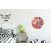 Roze - Bloemen - Wit - Oranje Wandcirkel aluminium klein -kinderkamer