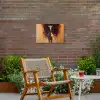 Giraf - Bruin - Abstract - Geschilderd Tuinposter op houten frame 2 cm dik klein -sfeer3