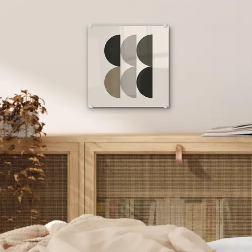 Halve cirkels - Aardetinten - Grafisch plexiglas 5mm klein -sfeer4