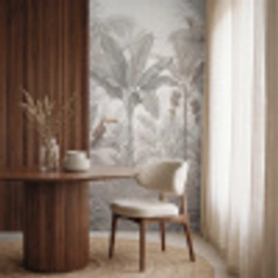 Natuur - Jungle - Ringstaartmaki - Bruin Behang Vlies klein -sfeer1