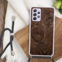 Houtnerf - Textuur - Patroon - Bruin - Rustiek Hoesje Samsung Galaxy A52 5G met koord klein -sfeer4