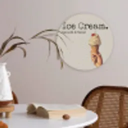 Ice cream - Softijs - Kleurrijk - Kers Akoestische PET Vilt - Rond klein -sfeer3