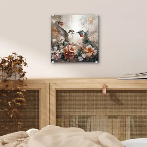 Kolibrie - Vogels - Bloemen - Natuur plexiglas 5mm klein -sfeer4