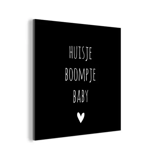 Spreuken - Huisje boompje baby - Quotes aluminium wit klein -3d