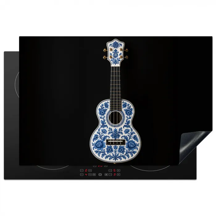 Ukelele - Delfts - Blauw - Muziek Inductie beschermer vinyl 3mm klein -3d